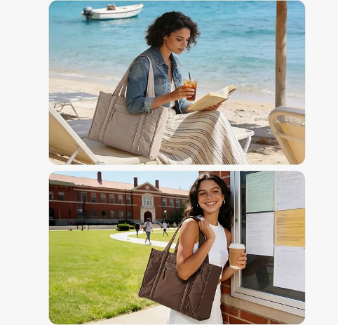Women's square tote bag, zippered crossbody bag