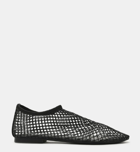 Sexy openwork rhinestone flat shoes