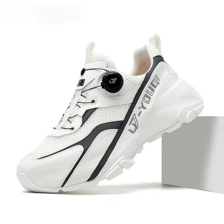 Breathable Casual Cowhide Chunky Sole Height-Enhancing Sneakers