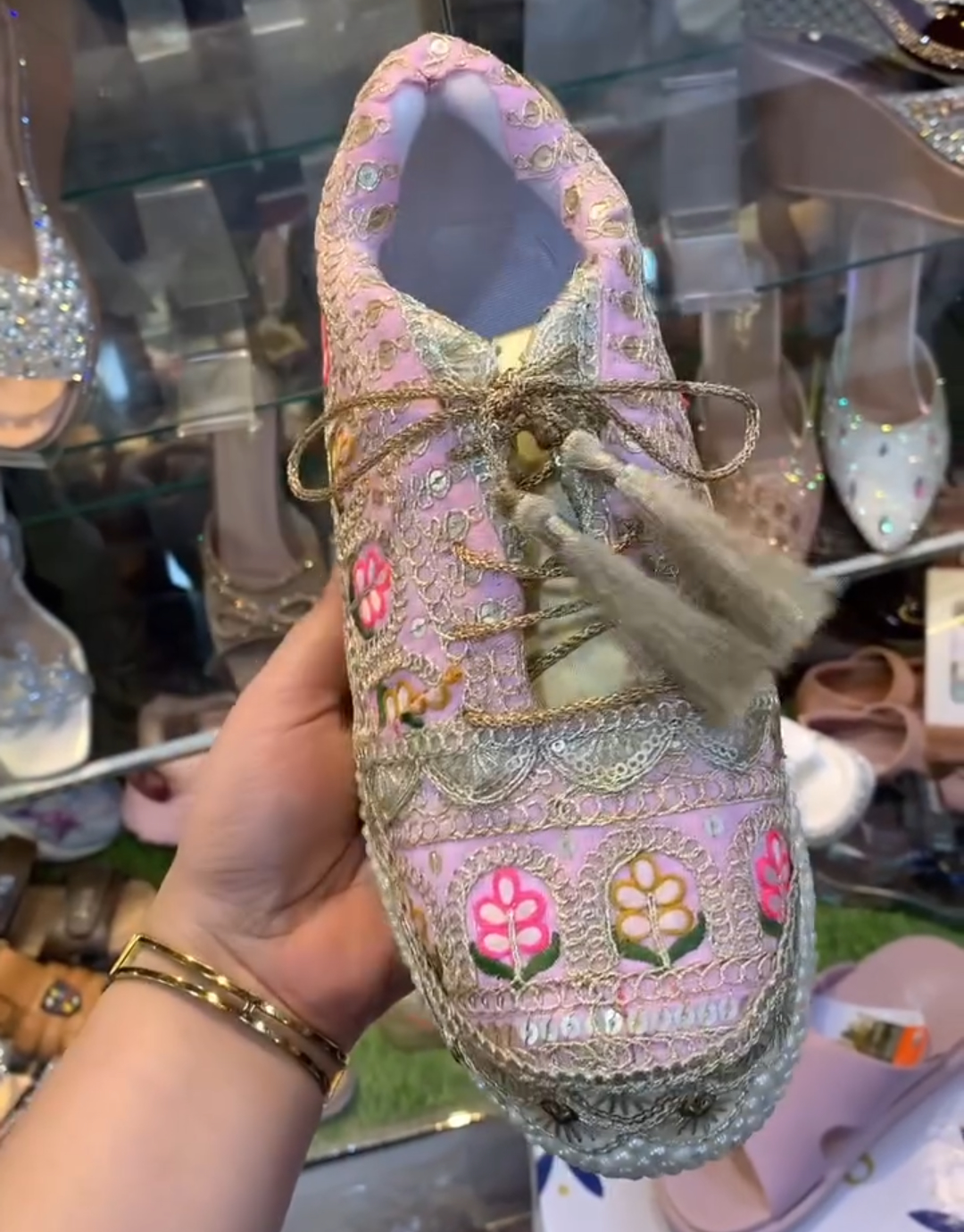 Heavily Embellished Pearl Casual Shoes