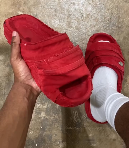 Denim flip-flops
