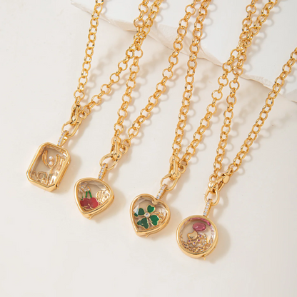 Openable and closable transparent DIY pendant necklace