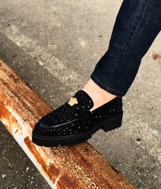 All-Crystal Loafers
