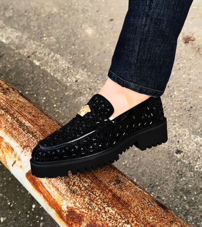 All-Crystal Loafers