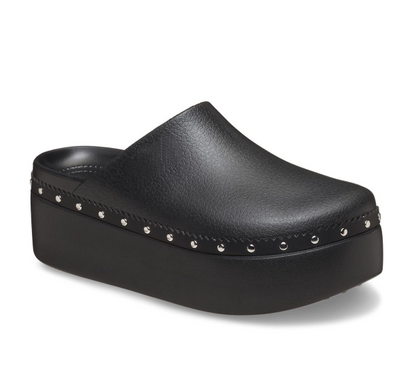 Women's studded thick-soled wooden clogs