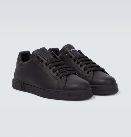 Leather low trainers