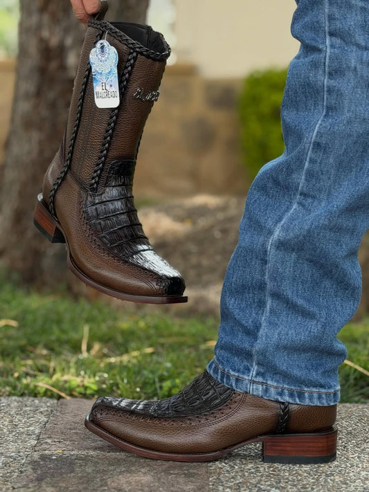 Belly Crocodile Leather Boss Boot