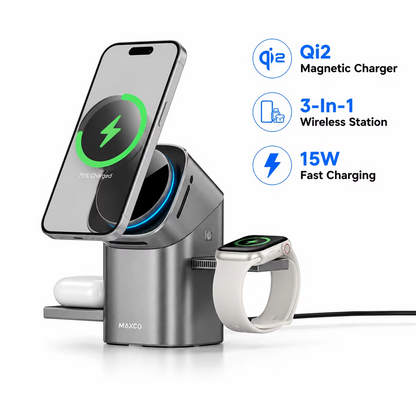 3-in-1 Foldable Magnetic Wireless Charging Station