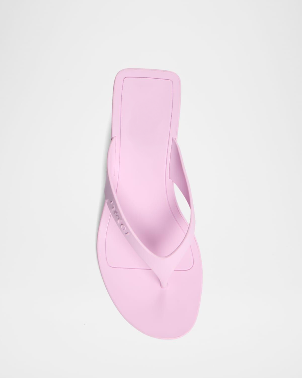 Women's pink rubber thong