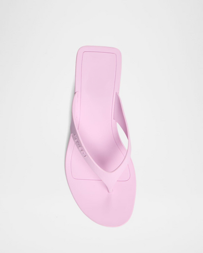 Women's pink rubber thong