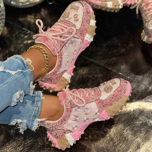 Platform rhinestone casual shoes
