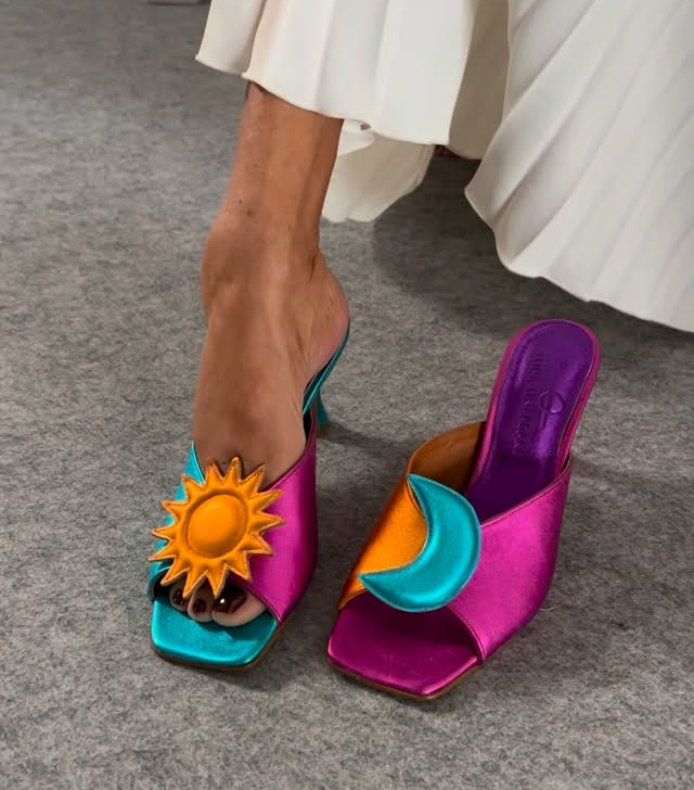 Shiny Metallic Leather Sandals