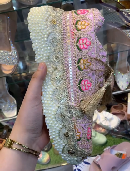 Heavily Embellished Pearl Casual Shoes
