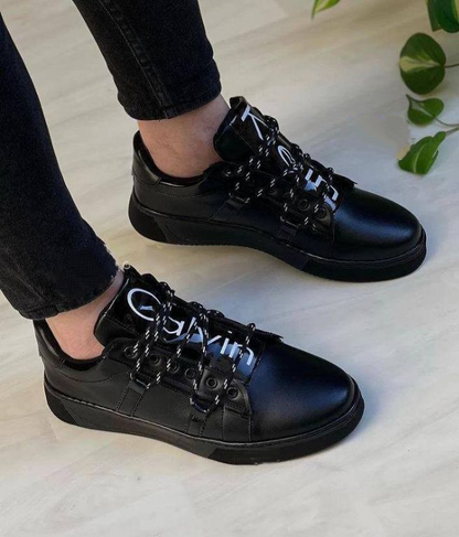 Genuine leather casual sneakers