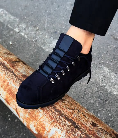 Premium suede casual shoes with metal buckles
