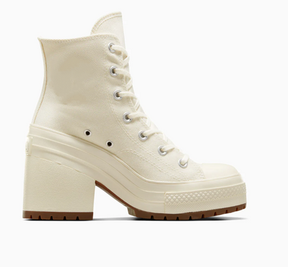 Chunky heeled lace-up canvas shoes