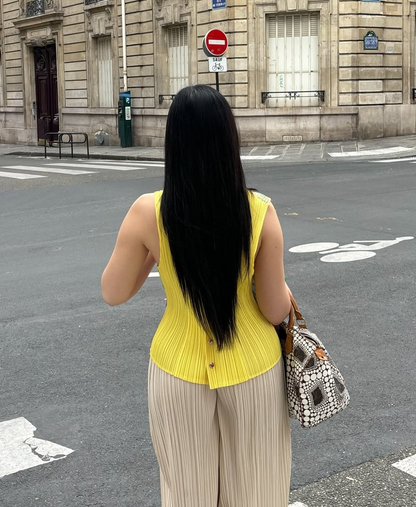 Pleated Celebration Print Vest