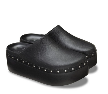 Women's studded thick-soled wooden clogs