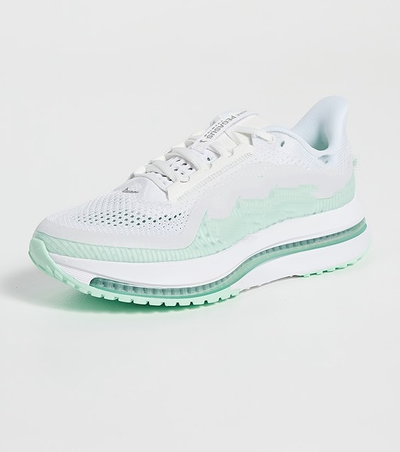 Green running shoes