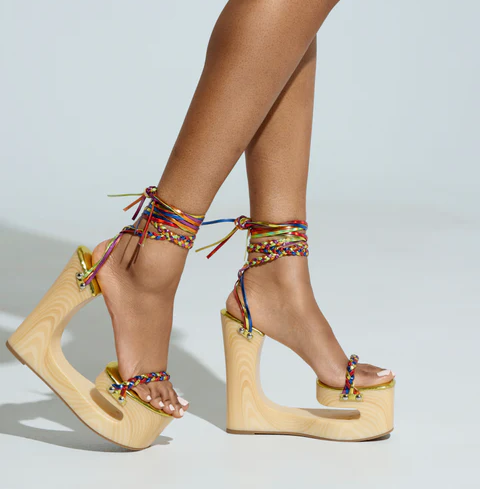 Colorful woven women's sandals