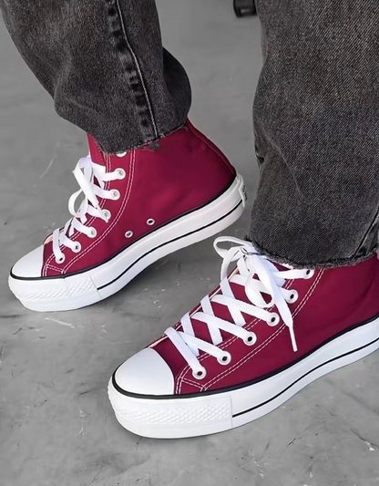 High-top canvas shoes