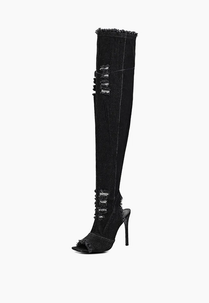 Over-the-knee cowboy boots