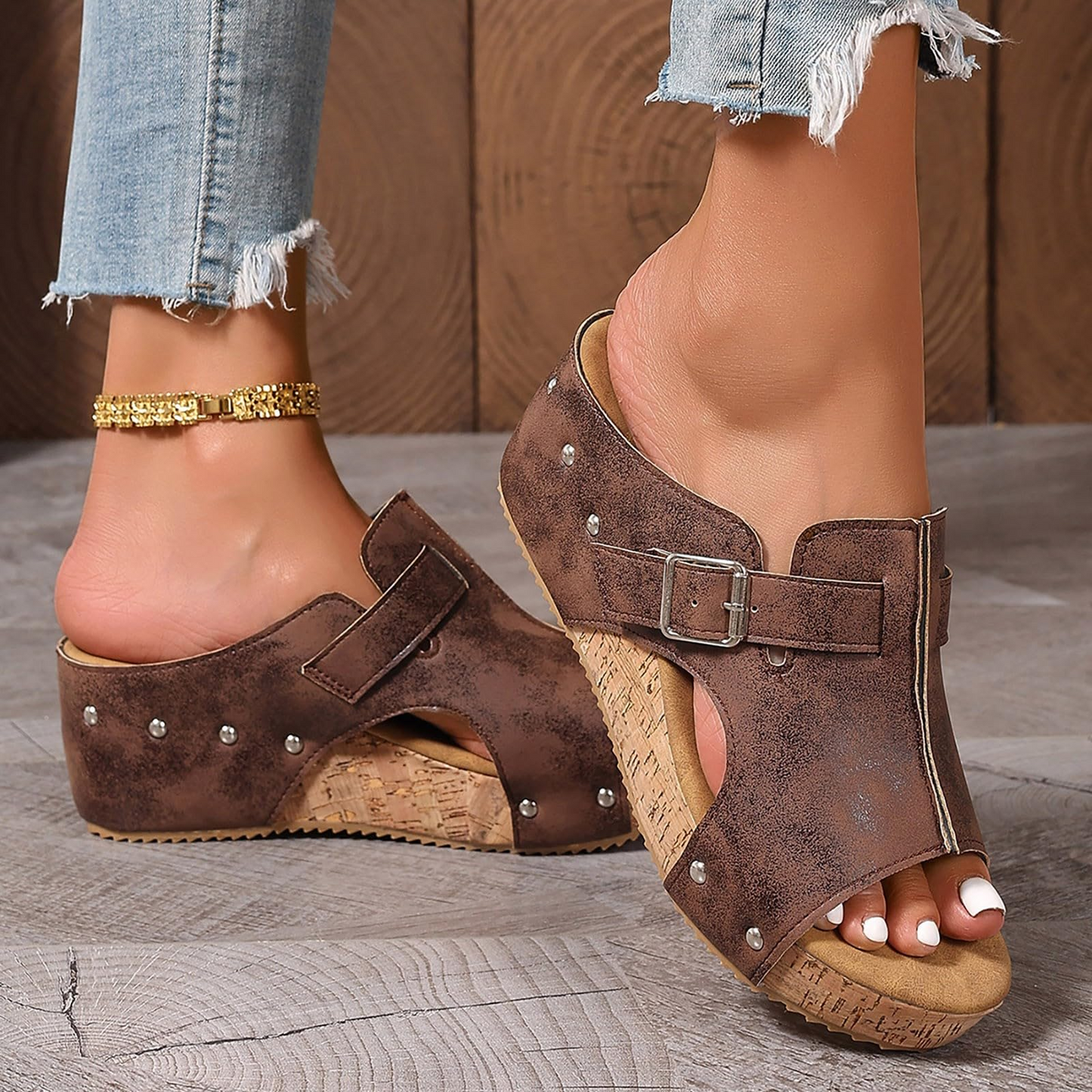 Women's fashionable platform high-heeled open-toe shoes
