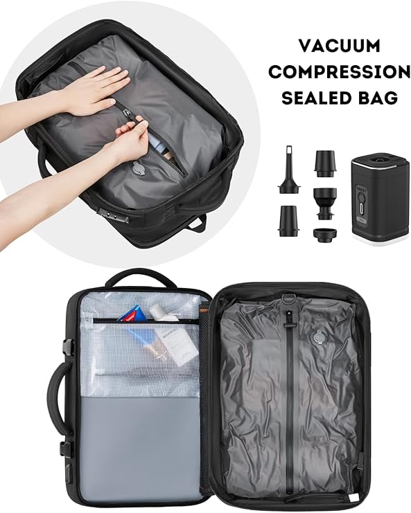 Vacuum backpack with air pump