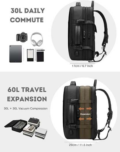 Vacuum backpack with air pump