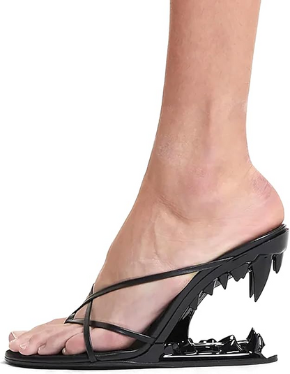 Shark Tooth Backless Sandals