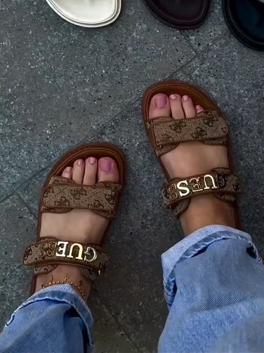 Double-strap platform sandals