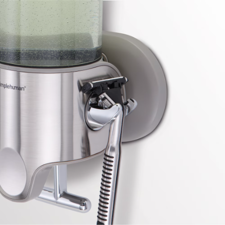 Three-compartment wall-mounted stainless steel press-type soap dispenser