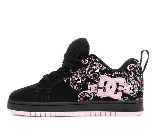 Black & Pink Floral Skate Sneakers