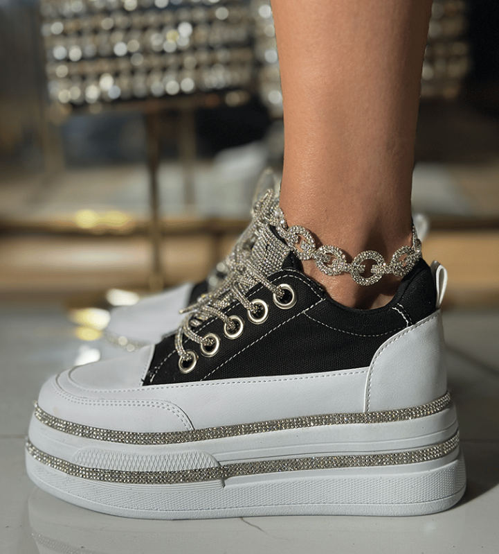 Ultimate Crystal-Embellished High-Top Platform Sneakers