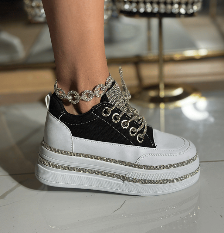 Ultimate Crystal-Embellished High-Top Platform Sneakers