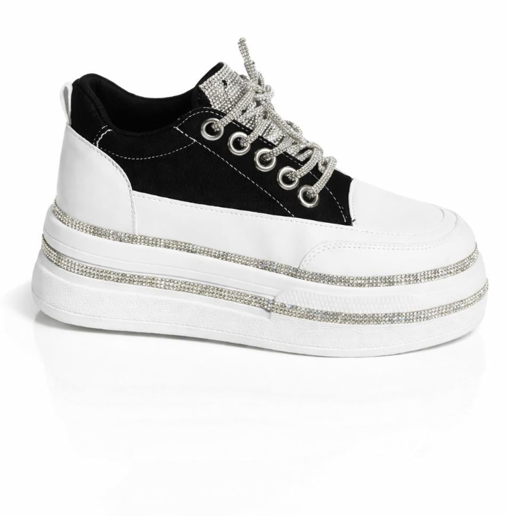 Ultimate Crystal-Embellished High-Top Platform Sneakers