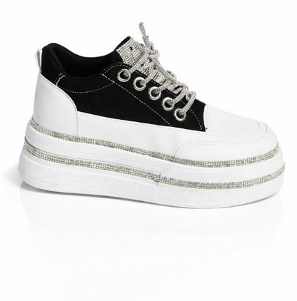 Ultimate Crystal-Embellished High-Top Platform Sneakers
