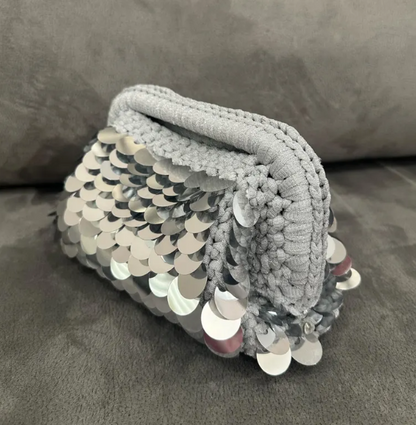 Crochet sequin clutch