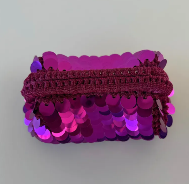Crochet sequin clutch