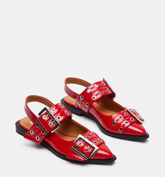 Studded pointed-toe mules