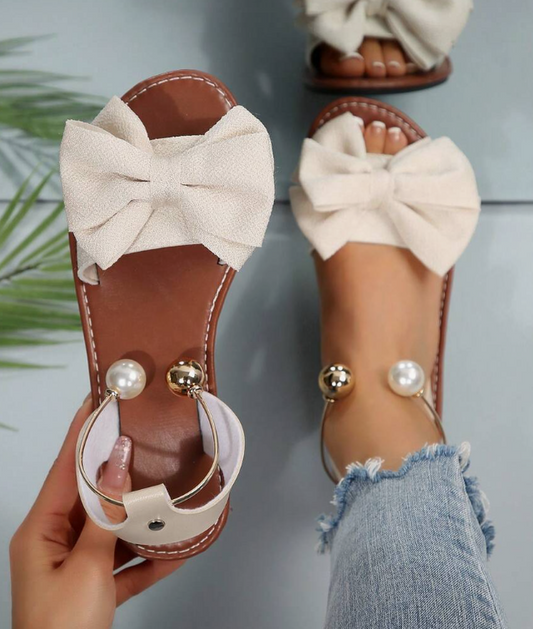 Casual and comfortable round-toe flat slippers