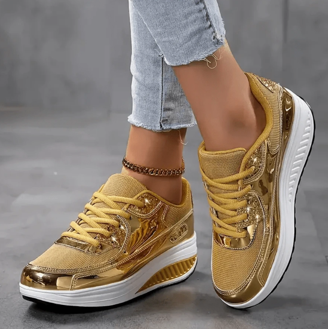 Metallic platform sneakers