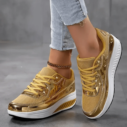 Metallic platform sneakers