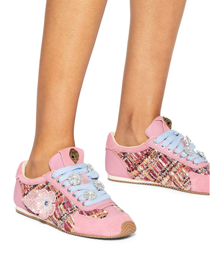 Suede patchwork embroidered German training shoes
