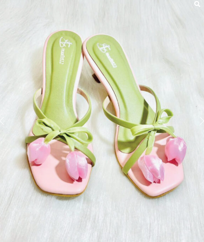 Handmade tulip high heels