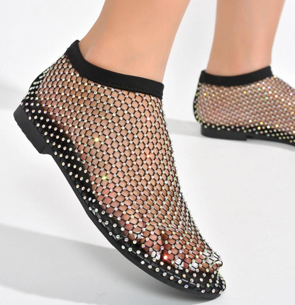 Crystal-Embellished Mesh Shoes