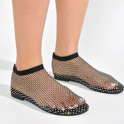 Crystal-Embellished Mesh Shoes