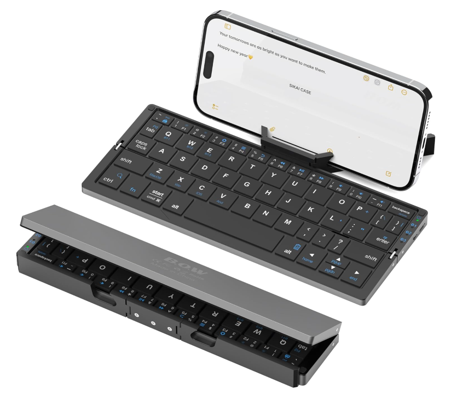 Mini folding Bluetooth keyboard with magnetic stand 2