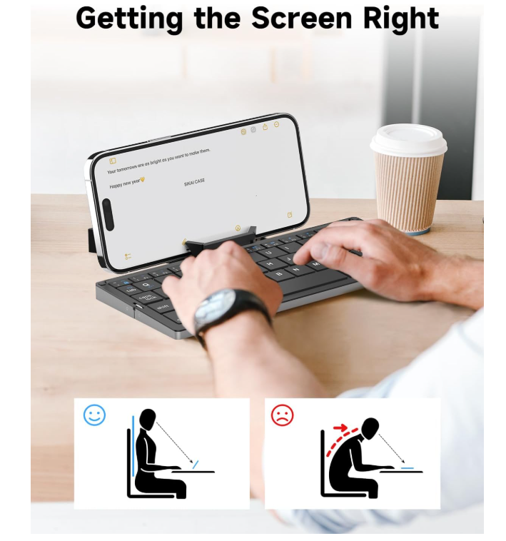 Mini folding Bluetooth keyboard with magnetic stand 2