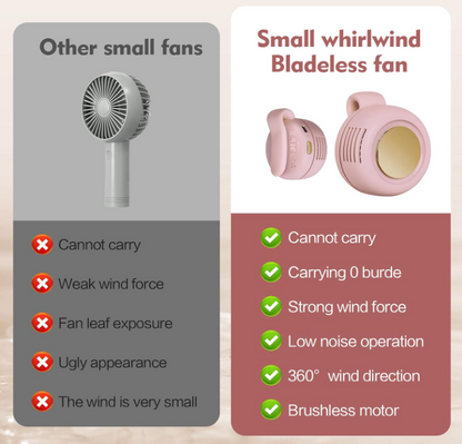 Portable silent mini bladeless electric fan